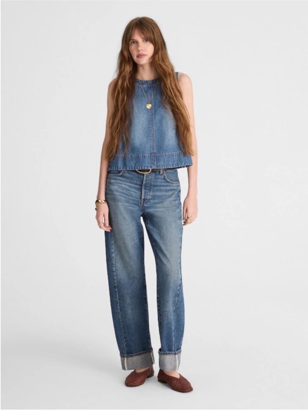 Madewell The Pieced Barrel-Leg Full-Length Jean in Mosby Wash